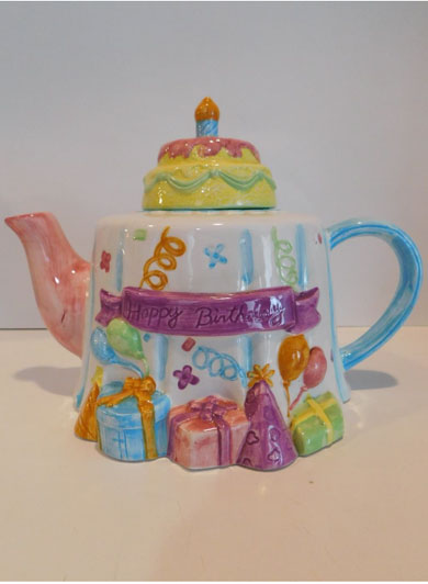 Lillian Vernon Happy Birthday Teapot